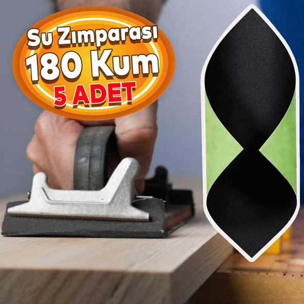 Su Zımparası 180 Kum 23x28 cm Yumuşak Kağıt Tabaka Sulu Kuru Zımpara 5 Adet