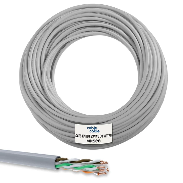 CABLECABLE Cat6 Kablo 23Awg 0.51mm 30 Metre