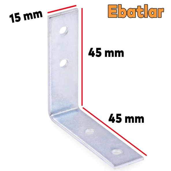 Mobilya Eşya Dolap Yatak Duvara Sabitleme Köşebent Bağlantı Aparatı L Demiri Gönye 45x45x15 Mm (5 ADET) - 2