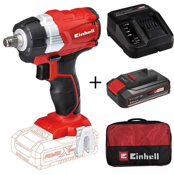 Einhell TE-CW 18 Li BL Akülü Darbeli Somun Sıkma + 2,5 Ah StarterKit + Bez Çanta