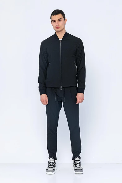 CEKMON Erkek Regular Fit Bomber Yaka Bürümcük Kumaş Ekstra Rahat Ve Hafif Spor Ceket - 9