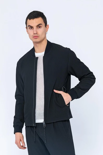 CEKMON Erkek Regular Fit Bomber Yaka Bürümcük Kumaş Ekstra Rahat Ve Hafif Spor Ceket - 2