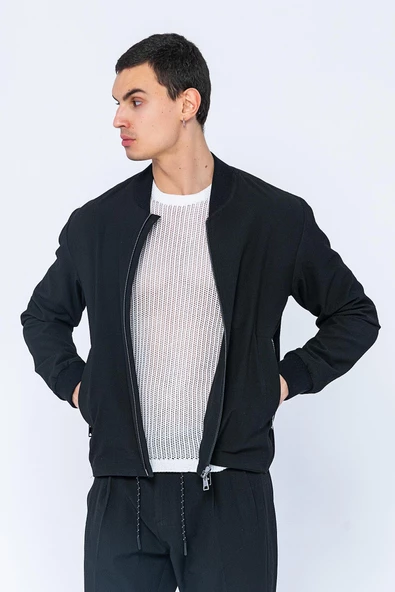 CEKMON Erkek Regular Fit Bomber Yaka Bürümcük Kumaş Ekstra Rahat Ve Hafif Spor Ceket - 6