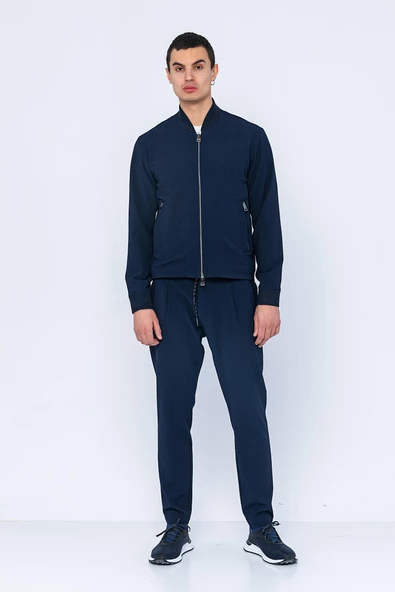 CEKMON Erkek Regular Fit Bomber Yaka Bürümcük Kumaş Ekstra Rahat Ve Hafif Spor Ceket - 12