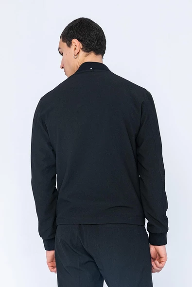 CEKMON Erkek Regular Fit Bomber Yaka Bürümcük Kumaş Ekstra Rahat Ve Hafif Spor Ceket - 4