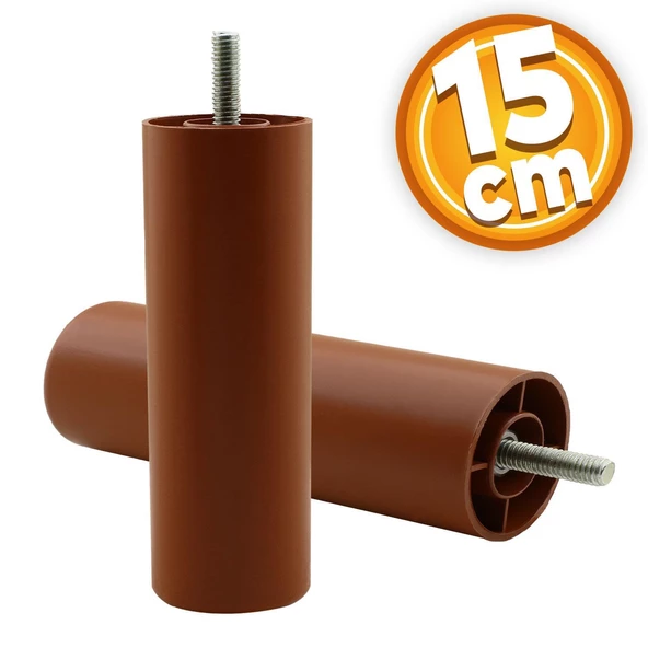 Aspen 6'lı Set Mobilya Tv Ünitesi Çekyat Koltuk Kanepe Baza Destek Ayağı Ayakları 15 Cm Kahverengi - 8