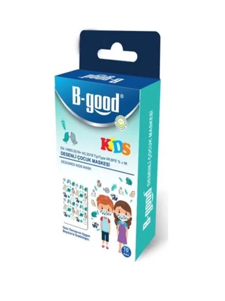 B-good Kids Desenli Çocuk Maskesi 10'lu