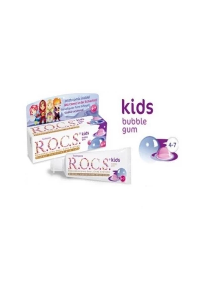 Rocs Kids Balon Sakızı Tadında Diş Macunu 45 g 4-7 Yaş