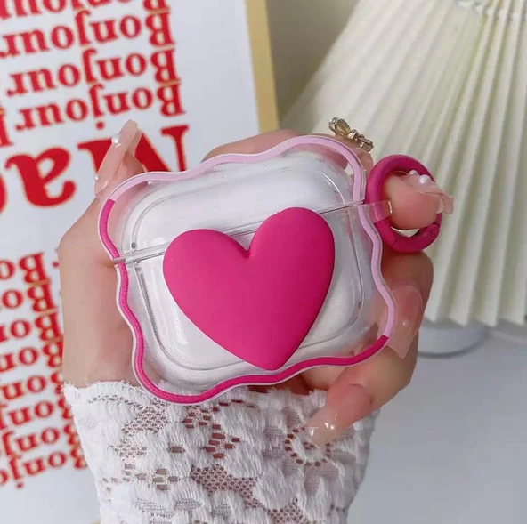 Airpods 2.nesil Uyumlu Silikon Sevimli Kalpli Kılıf ürün görseli