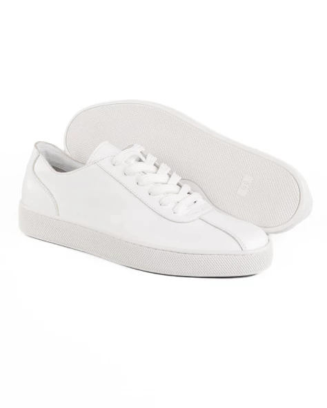 Scrambler Beyaz Hakiki Deri Erkek Spor (Sneaker) Ayakkabı - Resim 3