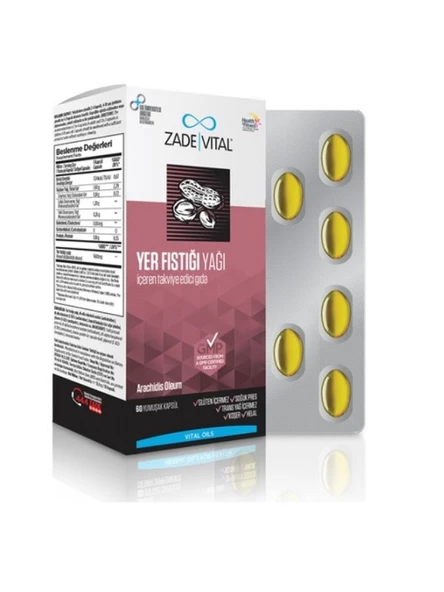 Zade Vital Fıstık Yağı 800 mg 60 Kapsül Blister - 1