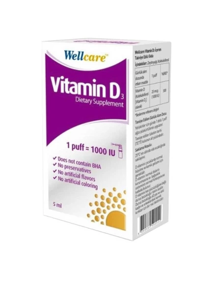 Wellcare Vitamin D3 1000 IU 5 ml