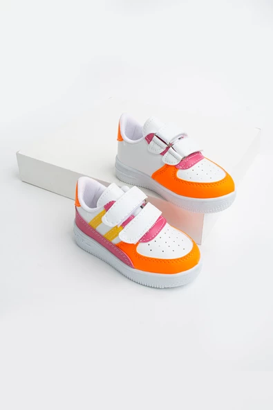 Pembe Potin Rahat Taban Cırtlı Çocuk Sneakers 001-700-23ÇT - 8