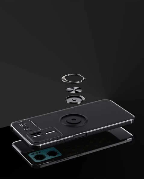 Xiaomi Redmi Note 11E Kılıf Yüzüklü Magnetli Ravel Case Kapak - Resim 7