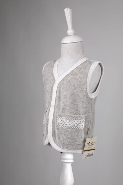 Kadife Dantelli Cepli Yelek 3296 - 10