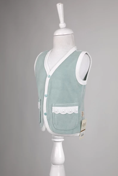 Kadife Dantelli Cepli Yelek 3296 - 4