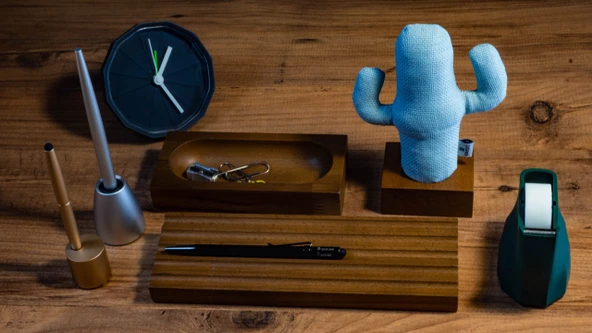 KAYIGO Woody Üçlü Ofis Seti Açık Kahverengi ürün görseli