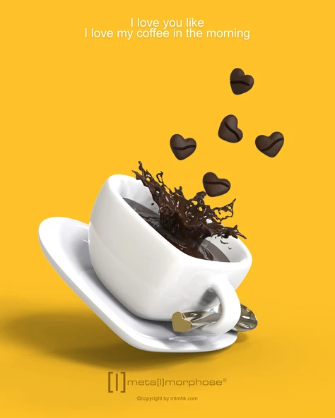 Kalp Kahve Fincanı Anahtarlık - Resim 4