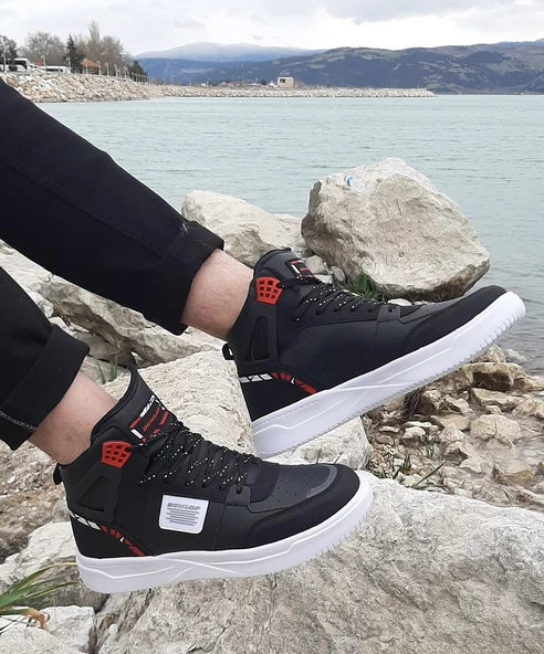 Dunlop 2238 Siyah-Kırmızı, Fuspetli Ortapedik Boğazlı Basket Spor Ayakkabı - 2