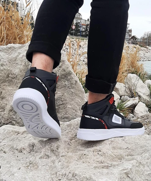Dunlop 2238 Siyah-Kırmızı, Fuspetli Ortapedik Boğazlı Basket Spor Ayakkabı - 5