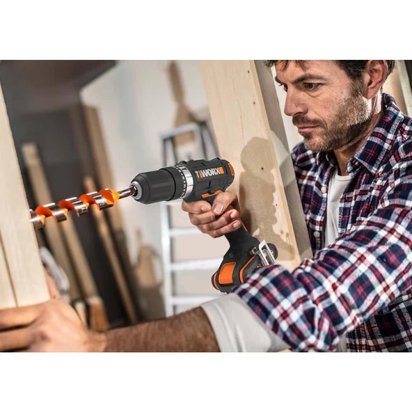 Worx Wx370.1 20Volt/2.0Ah. Li-İon Çift Akülü Profesyonel Şarjlı Darbeli Matkap - 6