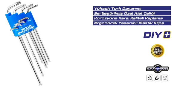 Fixio FX5008 8 Parça Uzun Torx Allen Takımı/Seti - 2