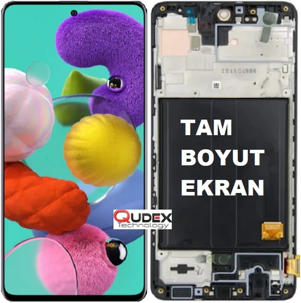 Samsung Galaxy A51 A515 Lcd Ekran Dokunmatik Çıtalı (Tam Boyut)