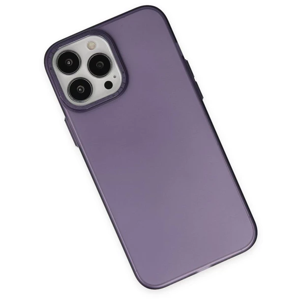 İphone 14 Pro Uyumlu Sert Silikon Metal Kamera Çerçeveli Kılıf - Resim 4