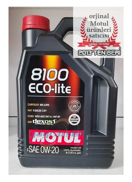 MOTUL 8100 ECO-LİTE 0W20 4 L GM DEXOS1 GEN 2 ONAYLI ürün görseli 1