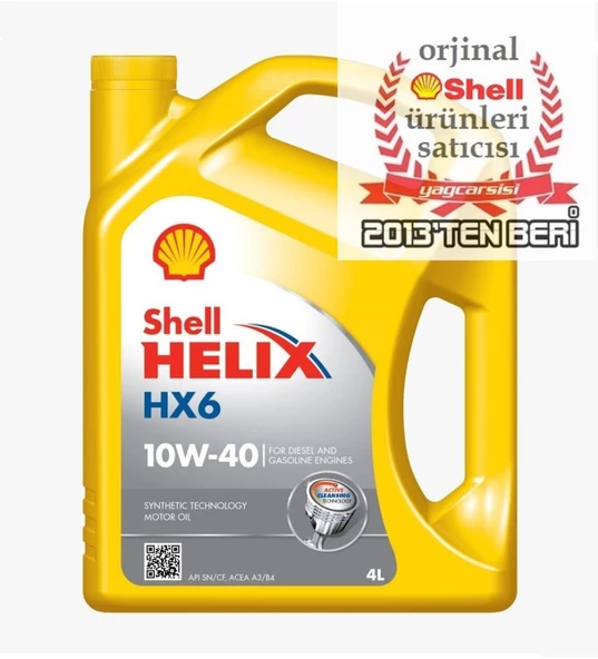 SHELL HELİX HX6 10W40 - 4  LİTRE