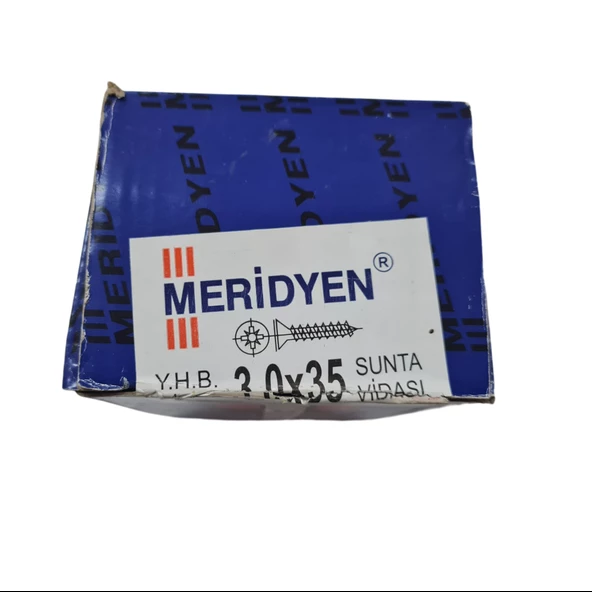 Meridyen Sunta Vidası 3.0 x 35 mm (Kutu İçinde 1000 Adet Bulunmaktadır.)