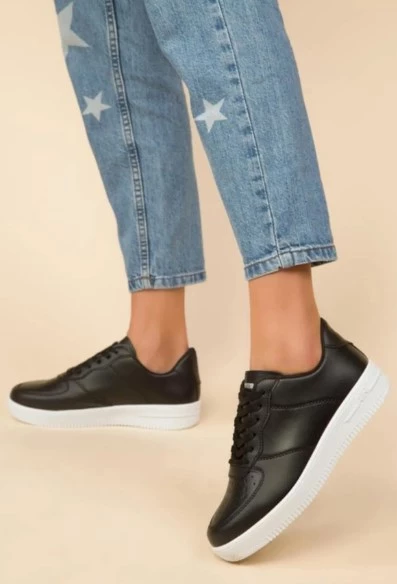 Günlük Kadın Sneaker Bağcıklı Hafif Kalın Tabanlı Yürüyüş Nefes Alan Spor Ayakkabı 1004 - 3