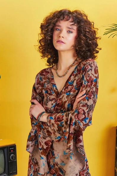 İspanyol Kol Crop Bluz - 3