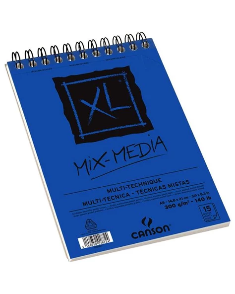 Canson XL Mix Media Çok Amaçlı Spiralli Çizim Defteri 300g A5