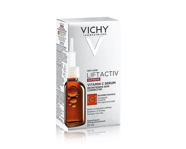 Vichy Liftactiv Supreme %15 Saf C Vitamini Aydınlatıcı Antioksidan Serum 20 Ml -SKT:04/2026