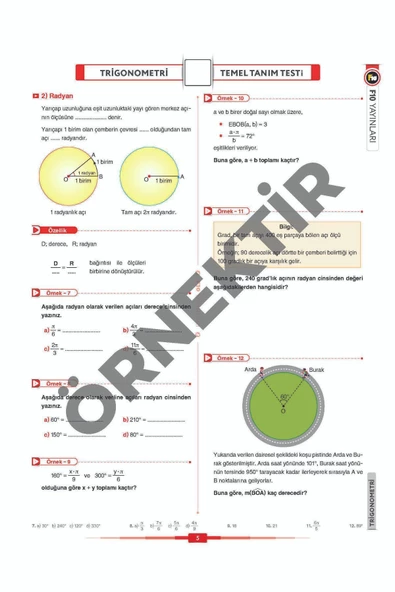 Trigonometri Video Ders Kitabı F10 Yayınları - 3