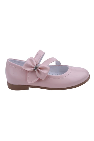 Walkenzo Ortaç 2082 Kız Çocuk Balerin Fiyonk Cırtlı Rugan Babet Ayakkabı - 11