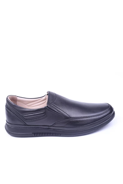 Voyager 2667 Büyük Numara Erkek Hakiki Deri Günlük Siyah Ortopedik Ayakkabı - Resim 4