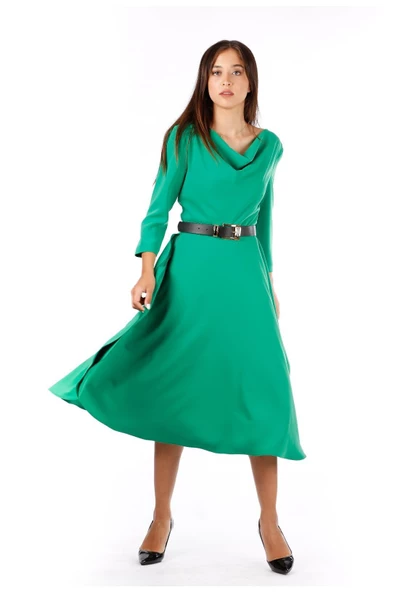 Modatalika Kadın Kemerli Midi Boy Elbise ürün görseli