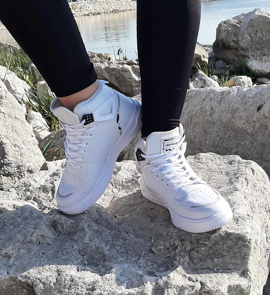 Dunlop 2238-2243 Beyaz, Fuspetli Ortapedik Boğazlı  Basket Spor Ayakkabı - 10