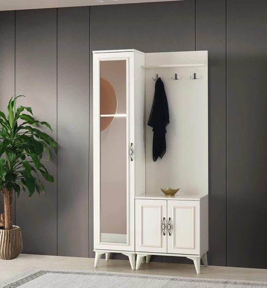 Nehir Portmanto Askılık Ayakkabılık Aynalı 100x36x200 - 3