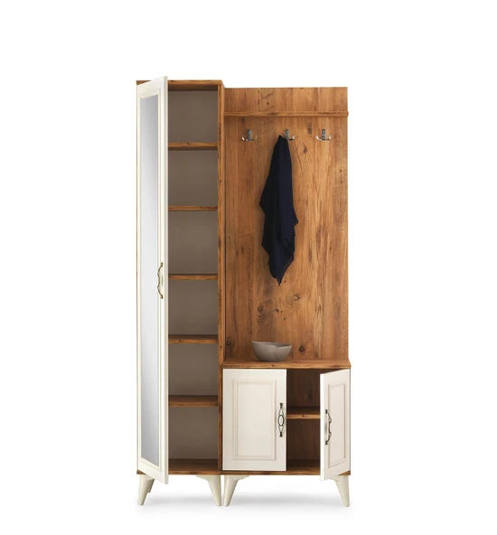 Nehir Portmanto Askılık Ayakkabılık Aynalı 100x36x200 - 2