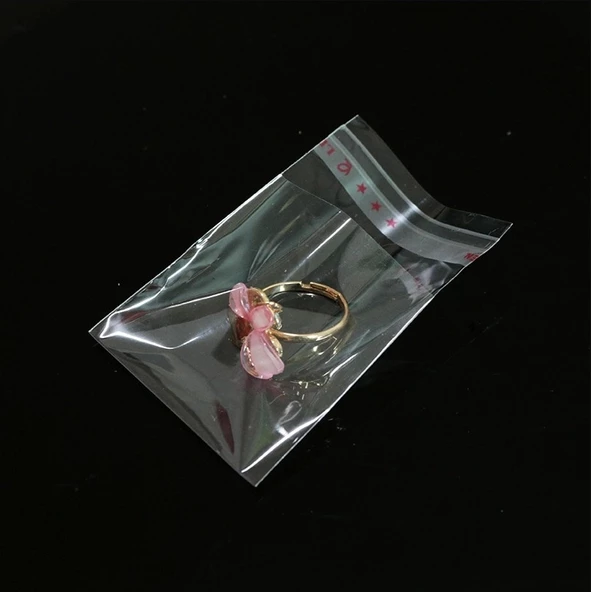 10x25+5 cm (10x30) 500 Adet - Şeffaf Bantlı Yapışkanlı OPP Jelatin Poşet - 3
