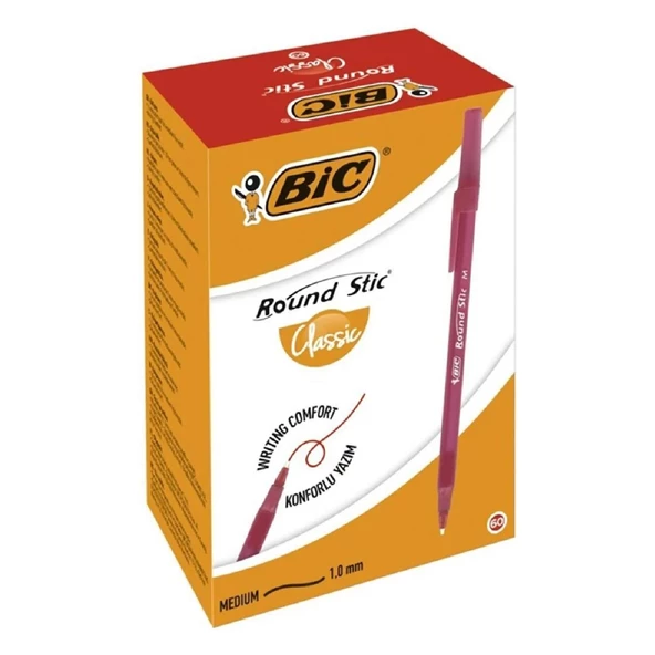 Bic Round Stick Tükenmez Kalem 60 Lı Kutu Mavi Siyah Kırmızı - 5