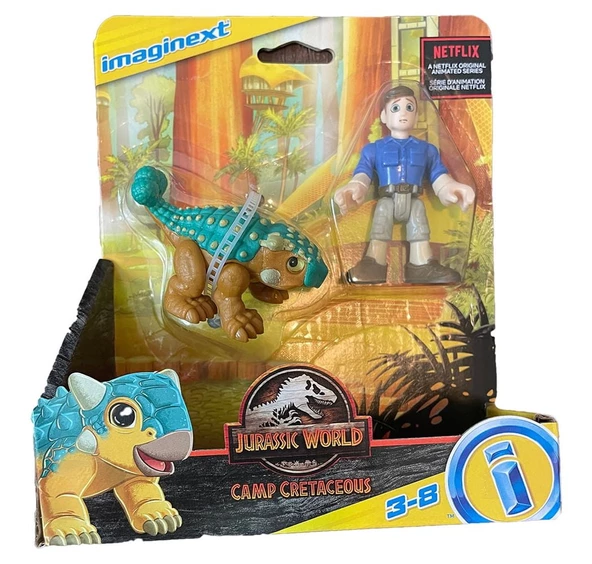 Imaginext Jurassic World Ankylosaurus Bumpy and Ben Camp Cretaceous Dinosaurs