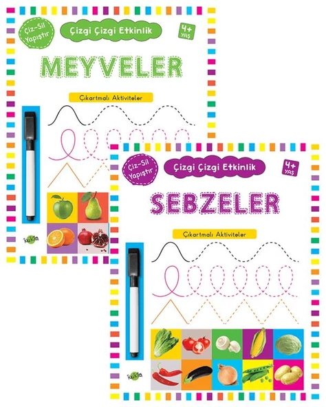 Çizgi Çizgi Etkinlik Meyveler ve Sebzeler 2li Set