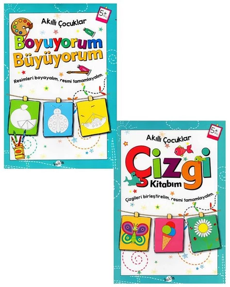 Akıllı Çocuklar Çizgi Kitabım ve Boyuyorum Büyüyorum 2li Set