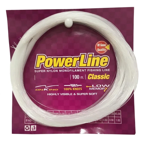 Powerline Classic 100m Monofilament Poşet Olta Misina - 2
