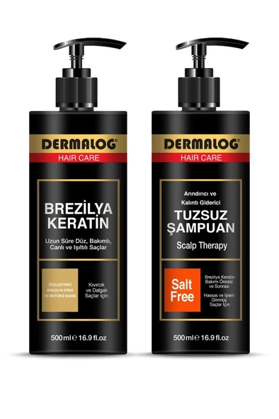 Dermalog Brezilya Fönü - Keratin Bakımı & Botox Bakımı Kalıcı Onarıcı Ve Saç Düzleştirici Bakım Seti
