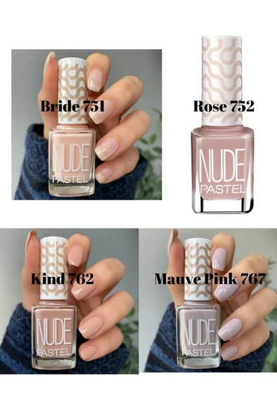 4’lü Oje Seti Nude Bride 751 Nude Rose 752 Nude Kind 762 Nude Mauve Pink 767 Nail Polish